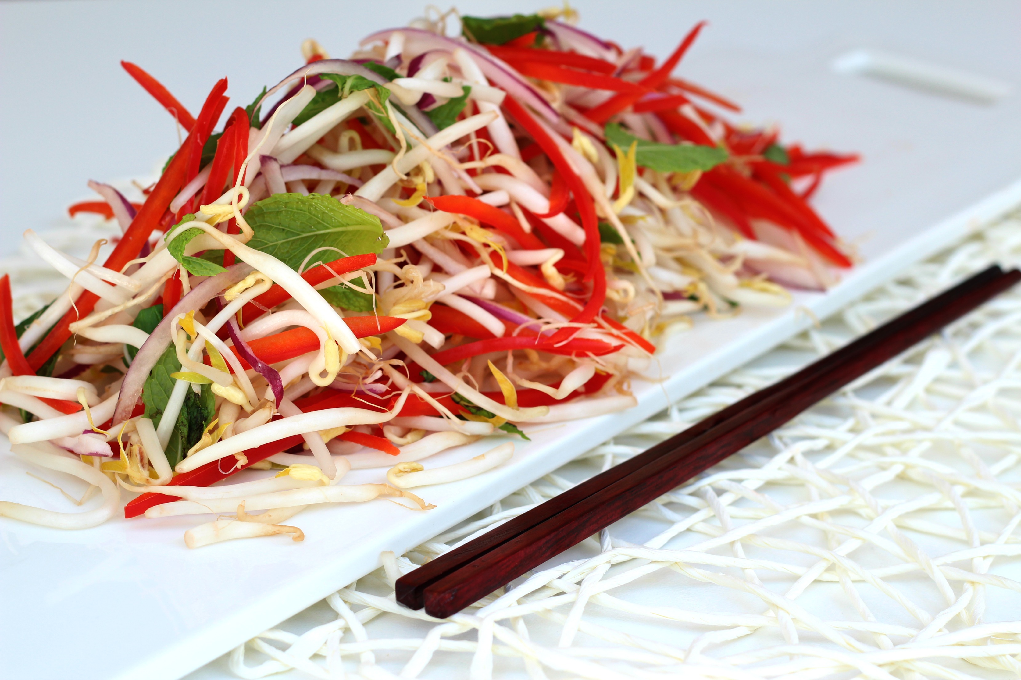 Chilli, Mint and Bean Shoot Salad Recipe Gram Magazine